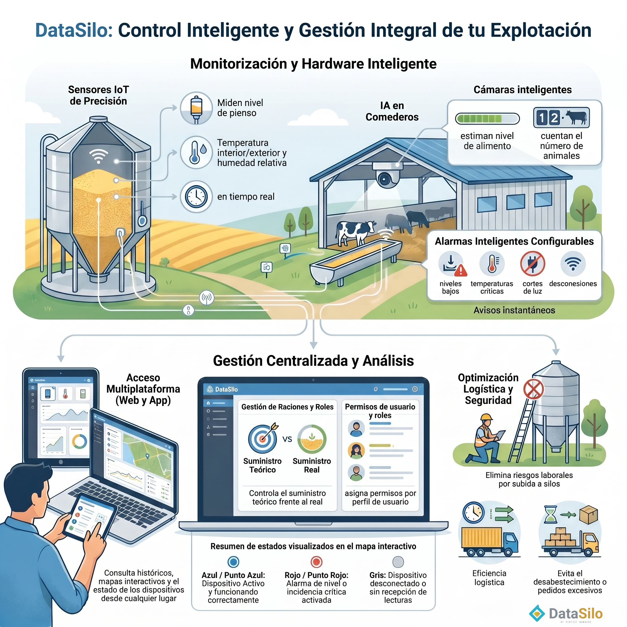 Solución Datasilo. Control inteligente del pienso